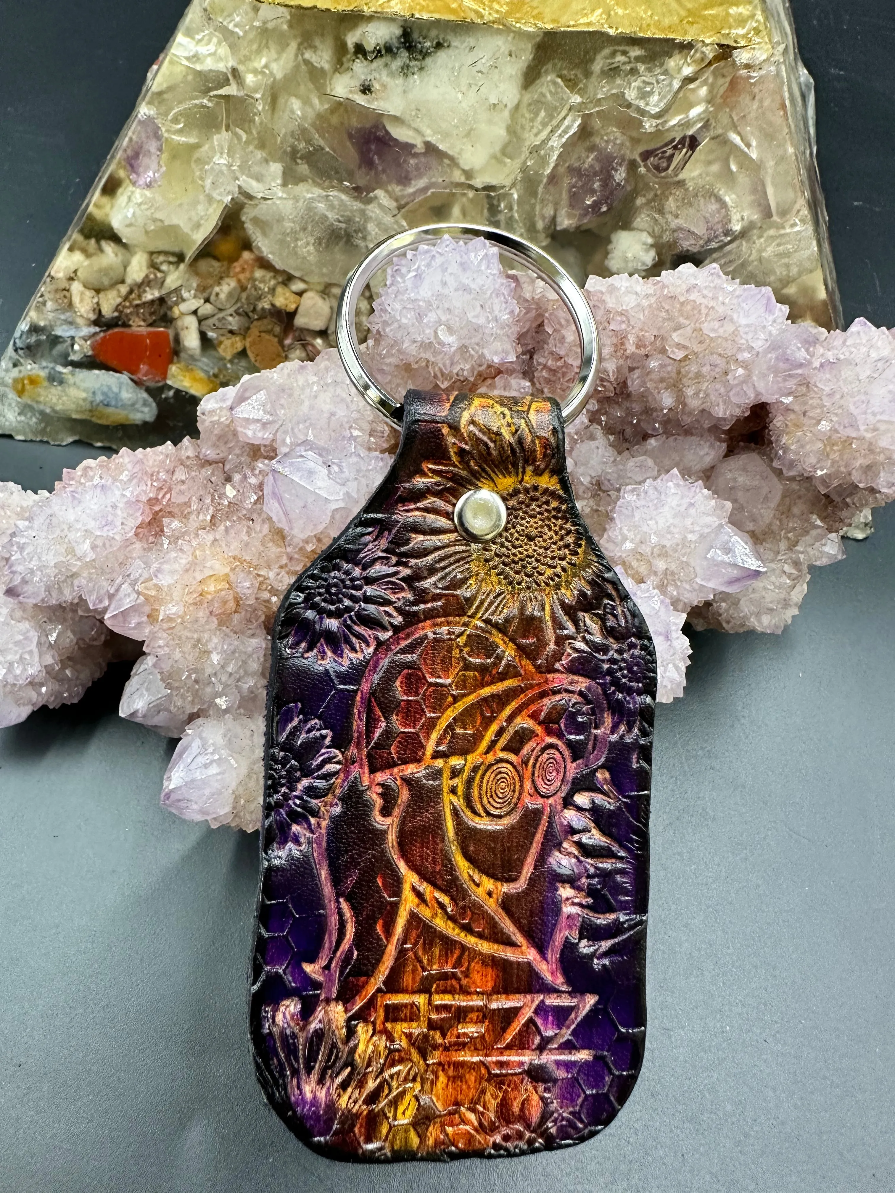 Stamped Leather Keychain - Rezz