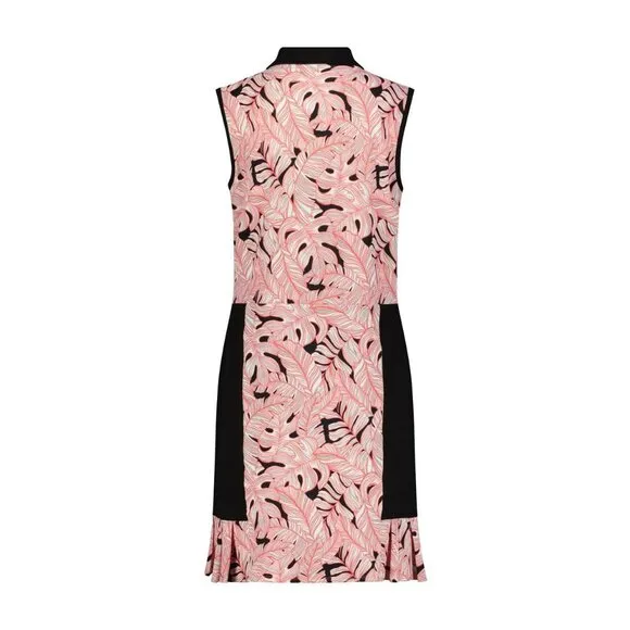 STELLA PARKER Active Tennis Dress Size S Coral Black Palm Built Short NEW $108