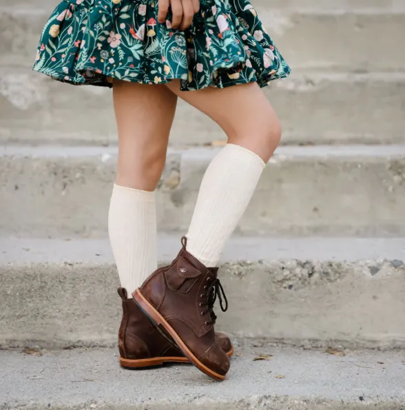Vanilla cable knit knee high socks