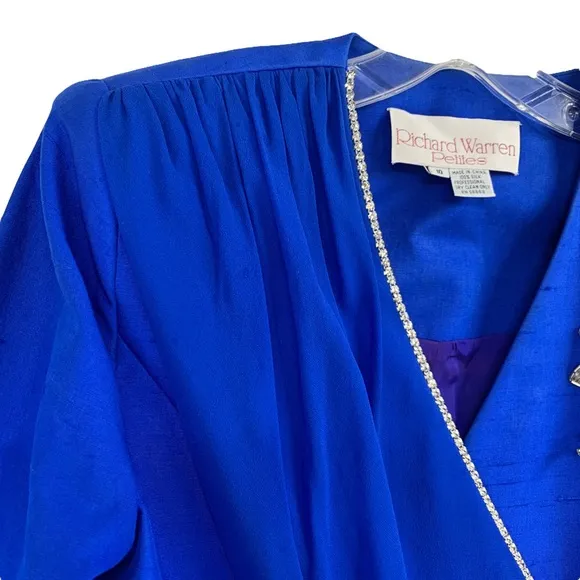 Vintage 100% Silk Double Breasted Formal Blazer Jacket by Richard Warren Petites