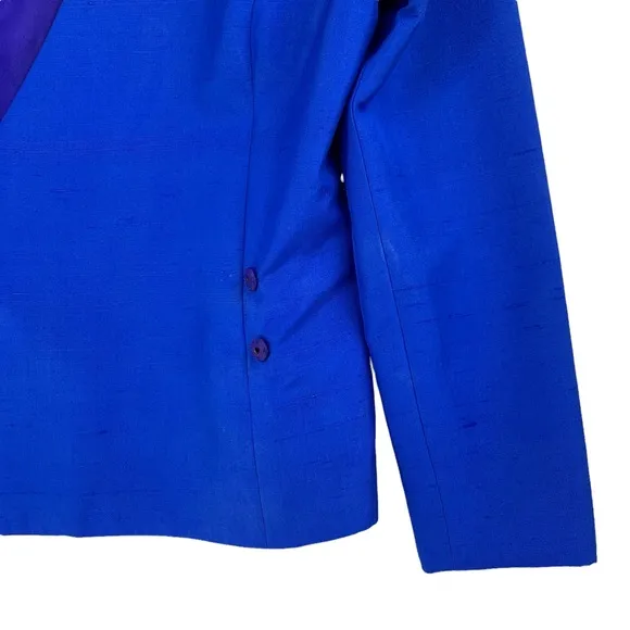 Vintage 100% Silk Double Breasted Formal Blazer Jacket by Richard Warren Petites
