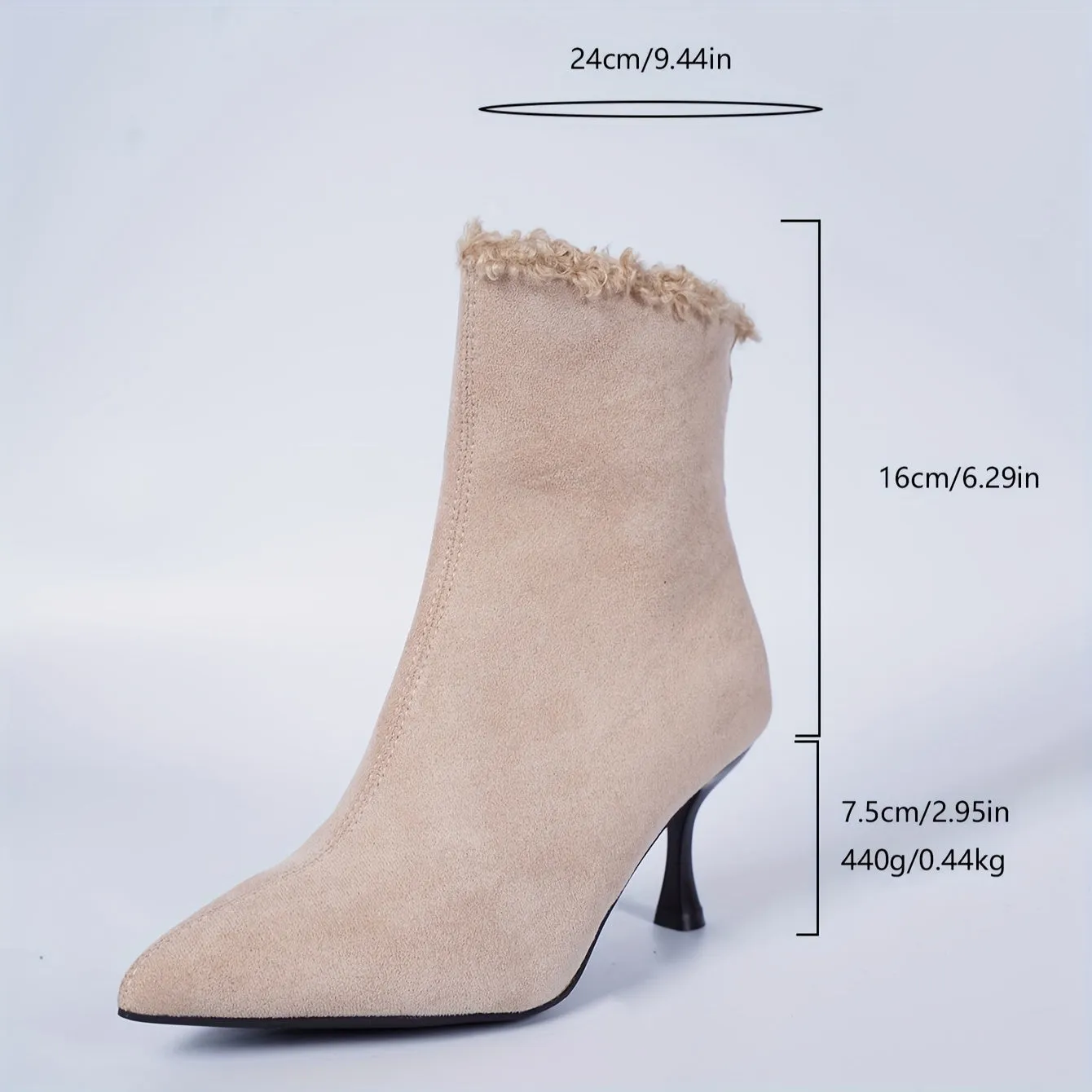 VougeVamp Elegant Ankle Boots – Pointed Toe Stiletto Heel Dress Boots