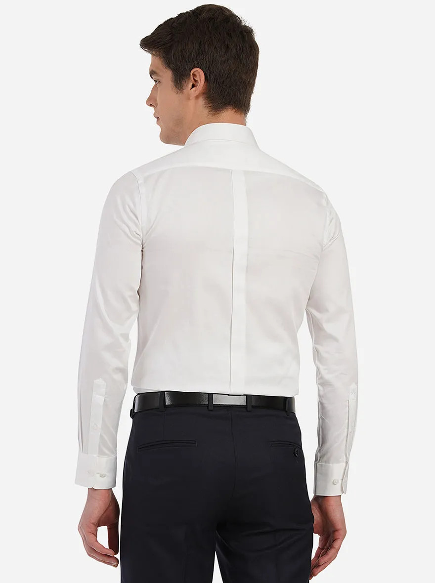 White Dobby Slim Fit Formal Shirt | JadeBlue