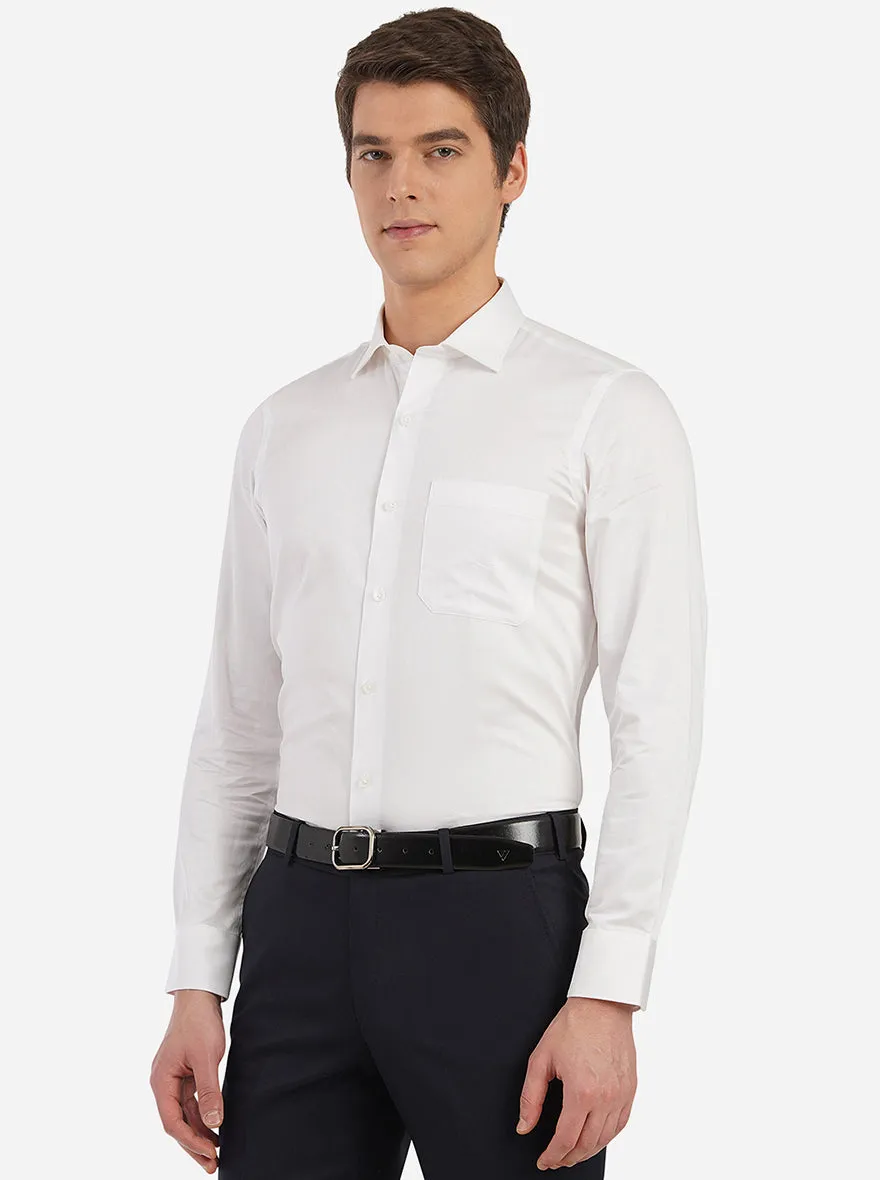 White Dobby Slim Fit Formal Shirt | JadeBlue