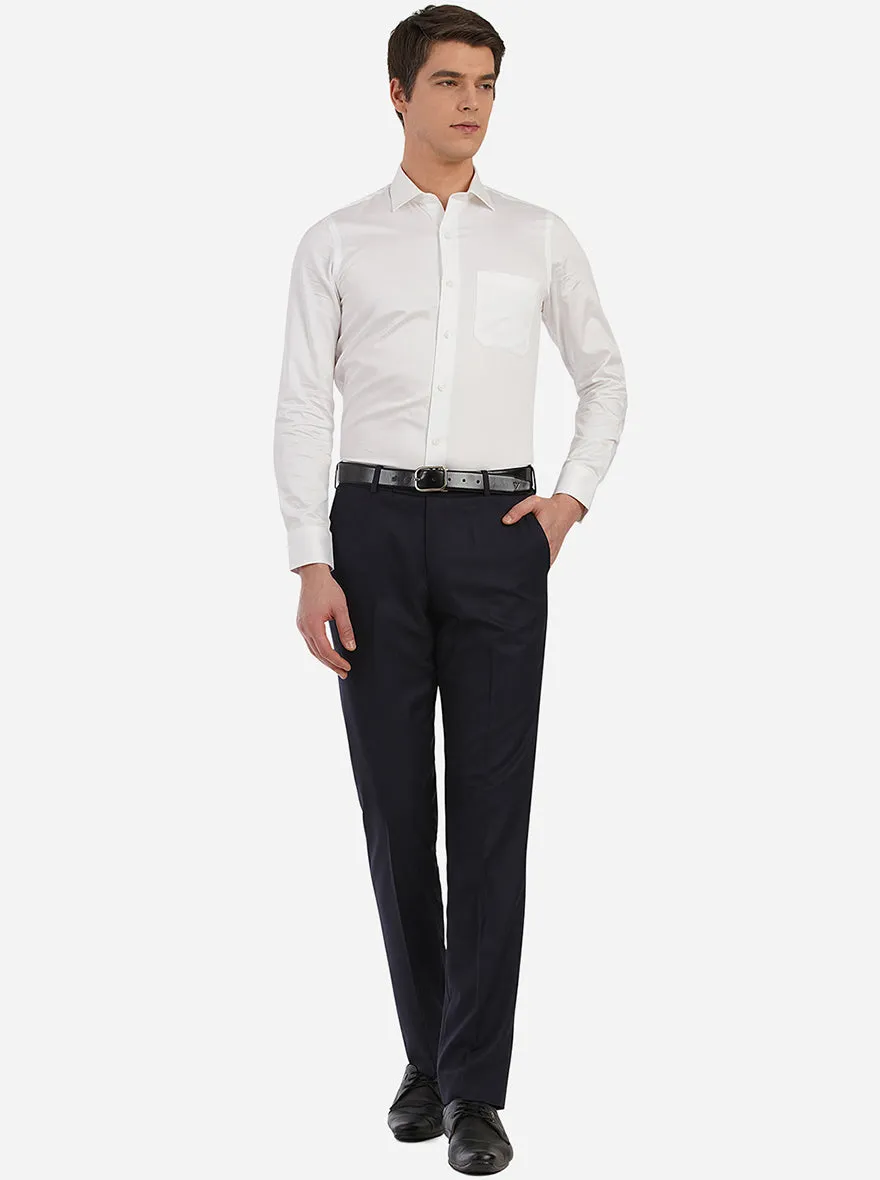 White Dobby Slim Fit Formal Shirt | JadeBlue