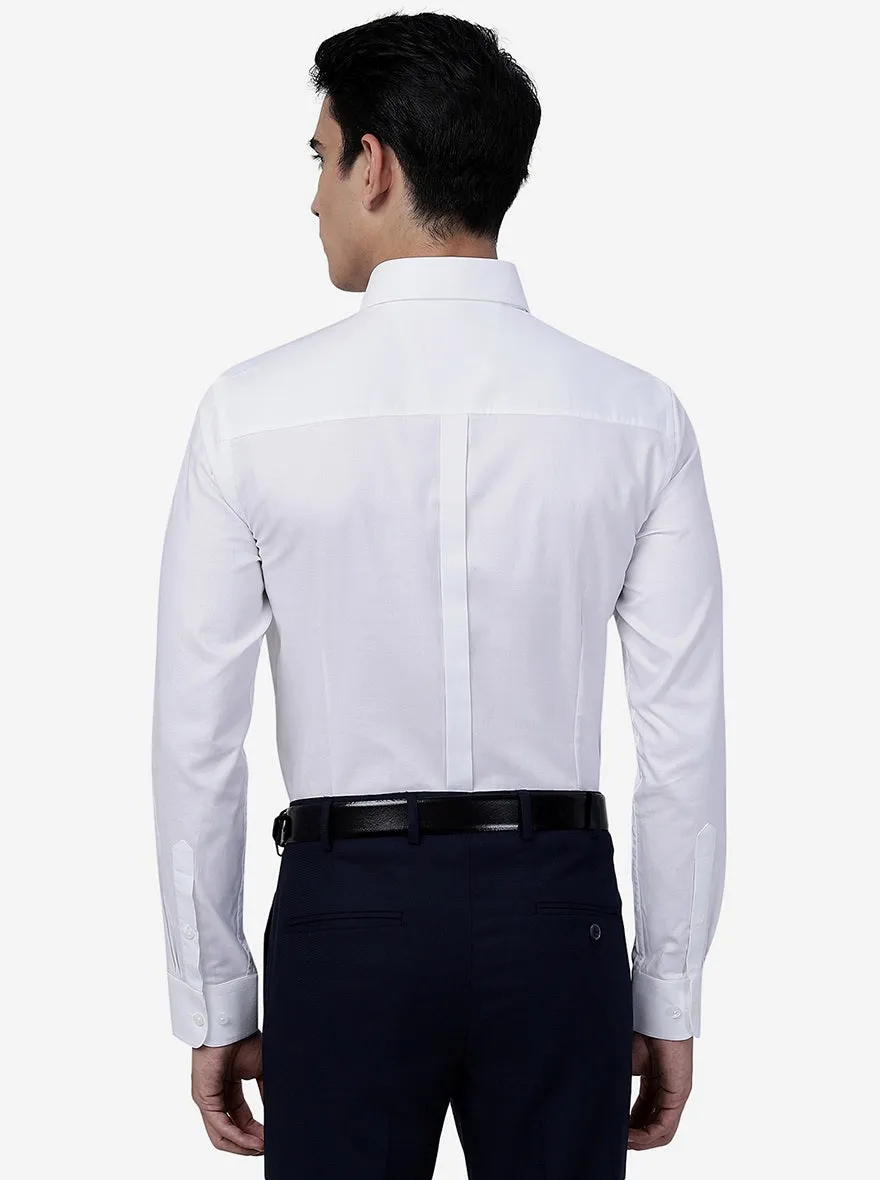 White Solid Slim Fit Formal Shirt | JadeBlue