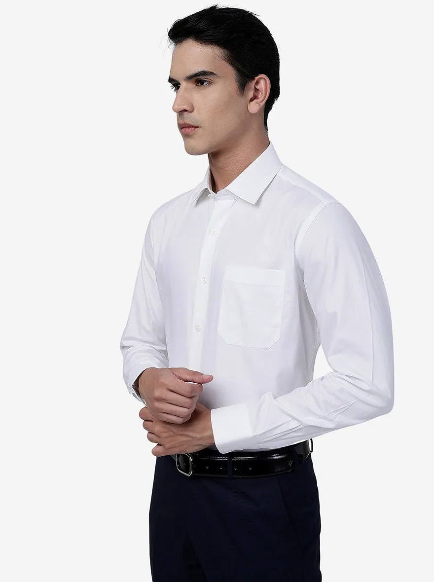 White Solid Slim Fit Formal Shirt | JadeBlue