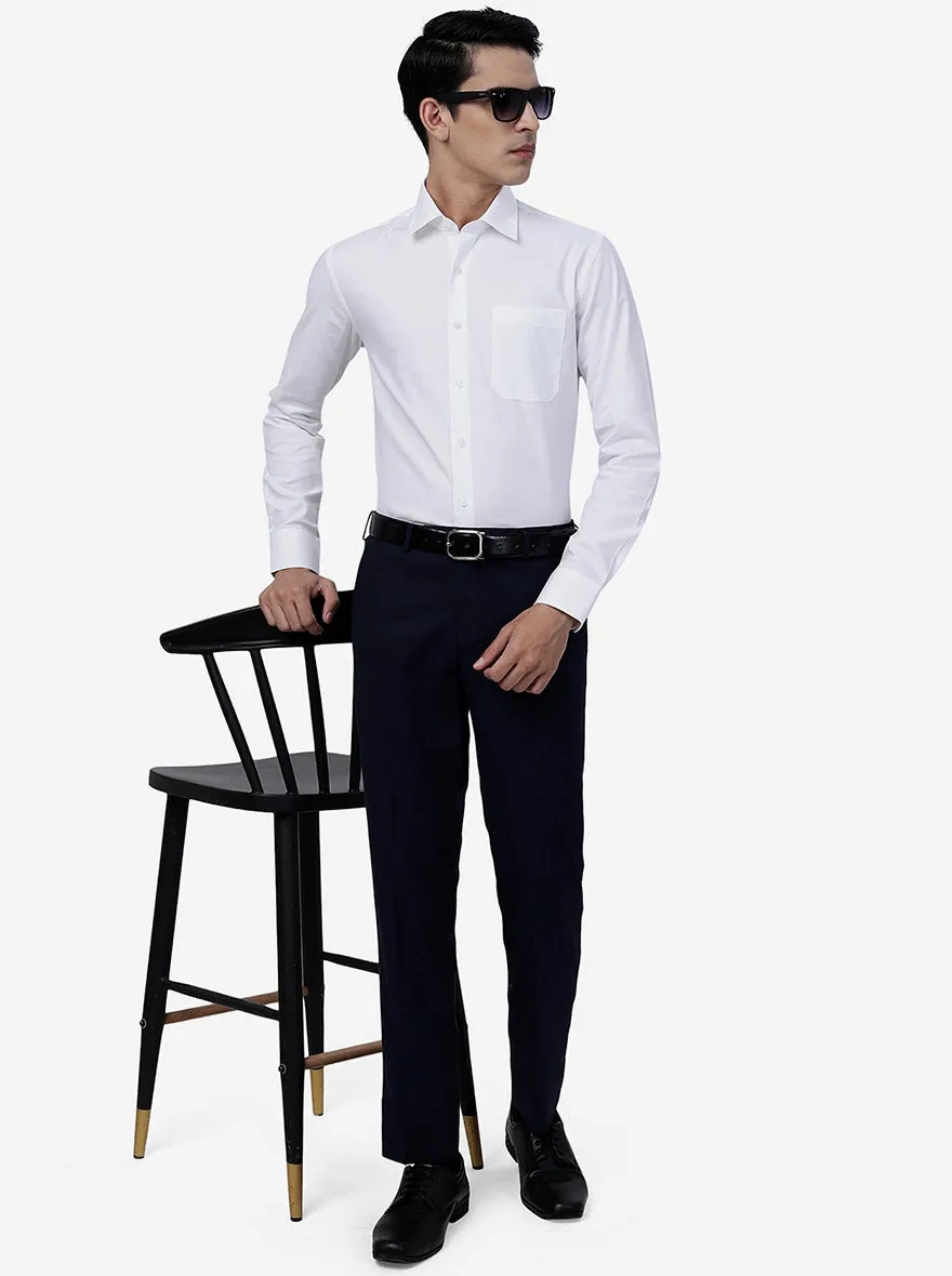 White Solid Slim Fit Formal Shirt | JadeBlue