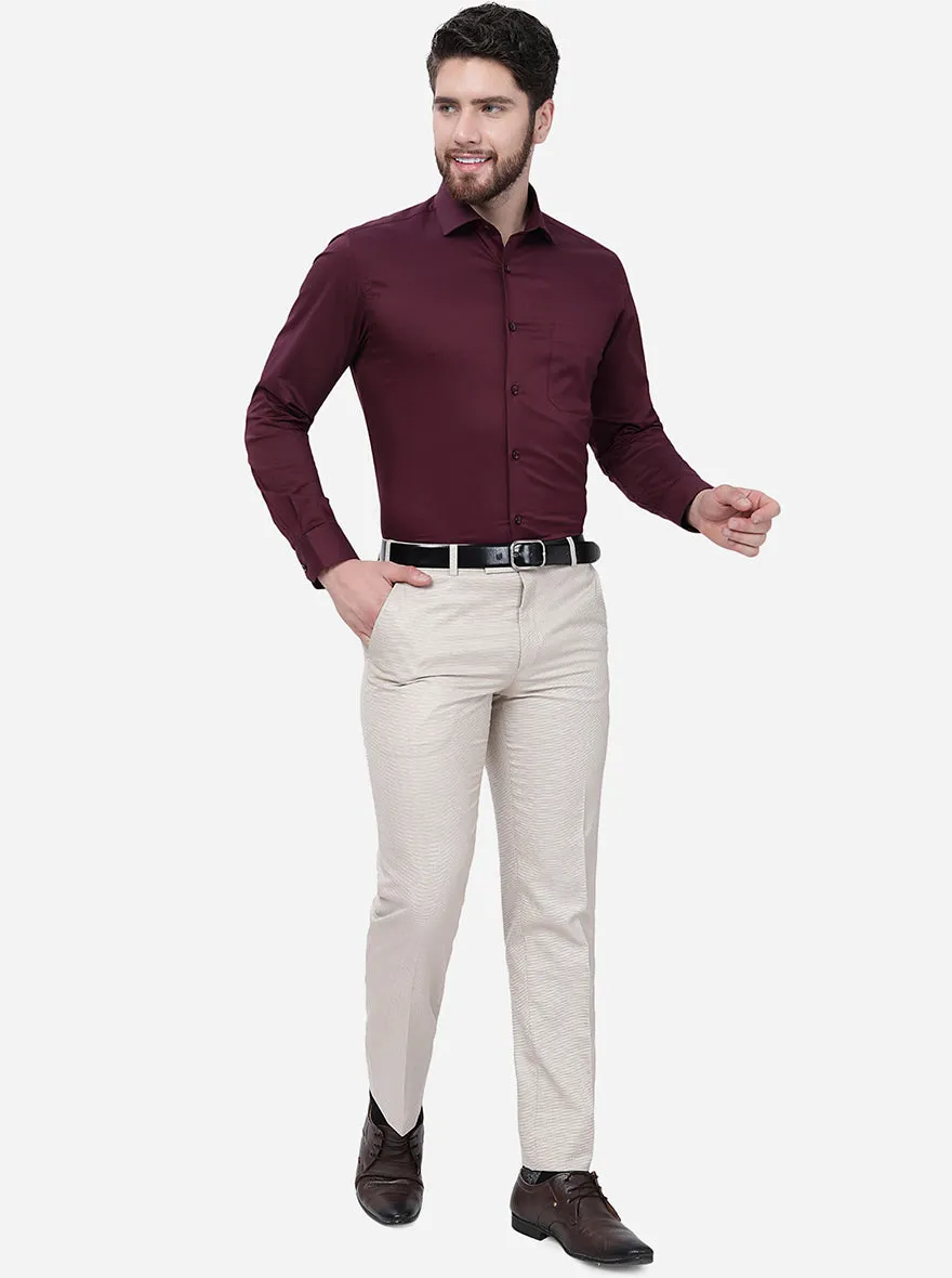 Wine Solid Slim Fit Party Wear Shirt | Greenfibre