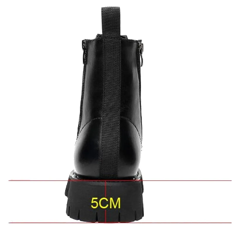 Winter Men Leather Boots High Heel