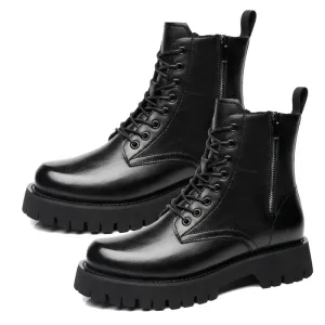 Winter Men Leather Boots High Heel
