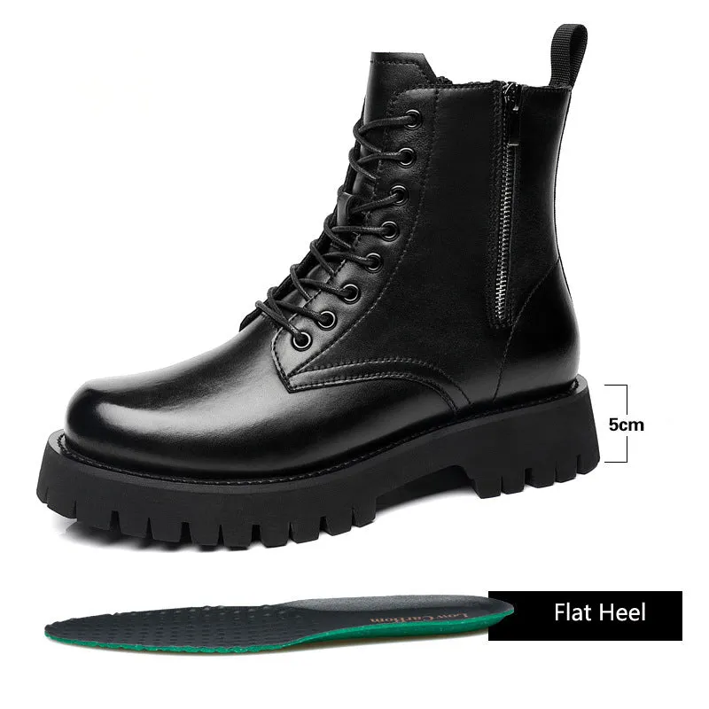 Winter Men Leather Boots High Heel