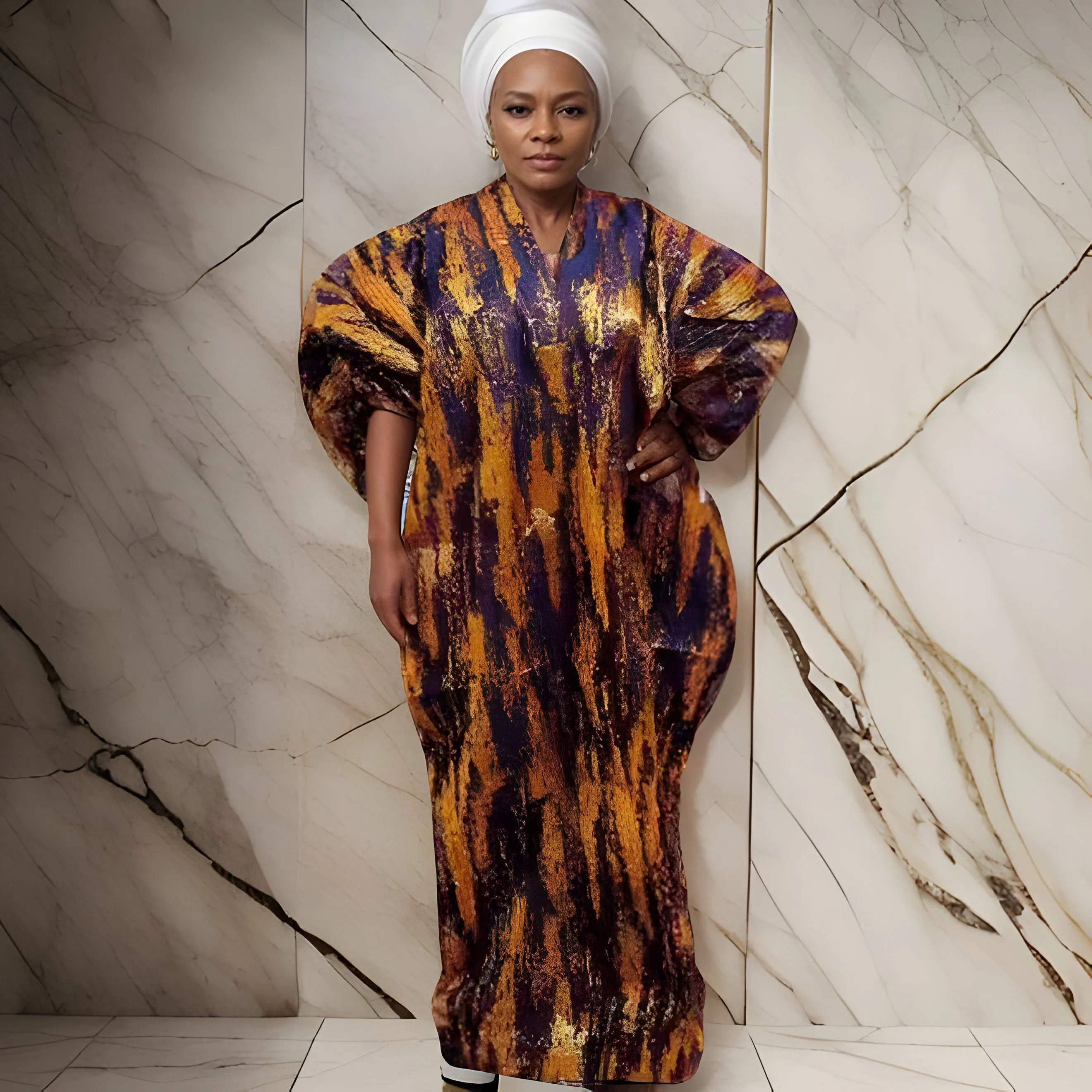 Women's African Print Jacquard  Kitenge Dress
