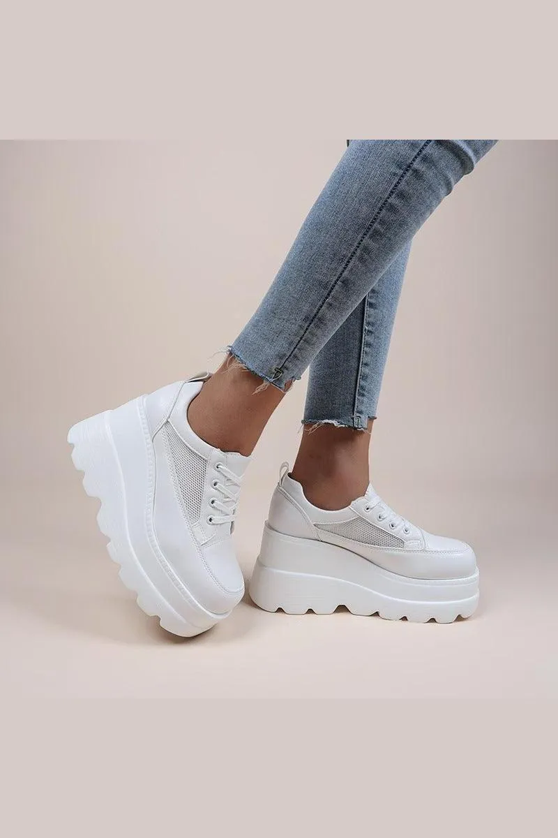 Women's Fashion Lace-up Thick Bottom Casual Daddy Shoes