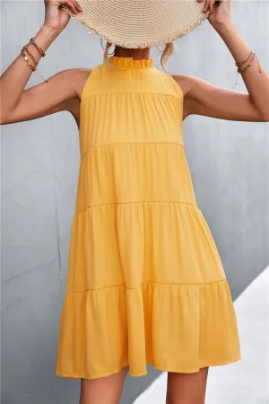 Women's Sleeveless Halter Dress A-line Dress