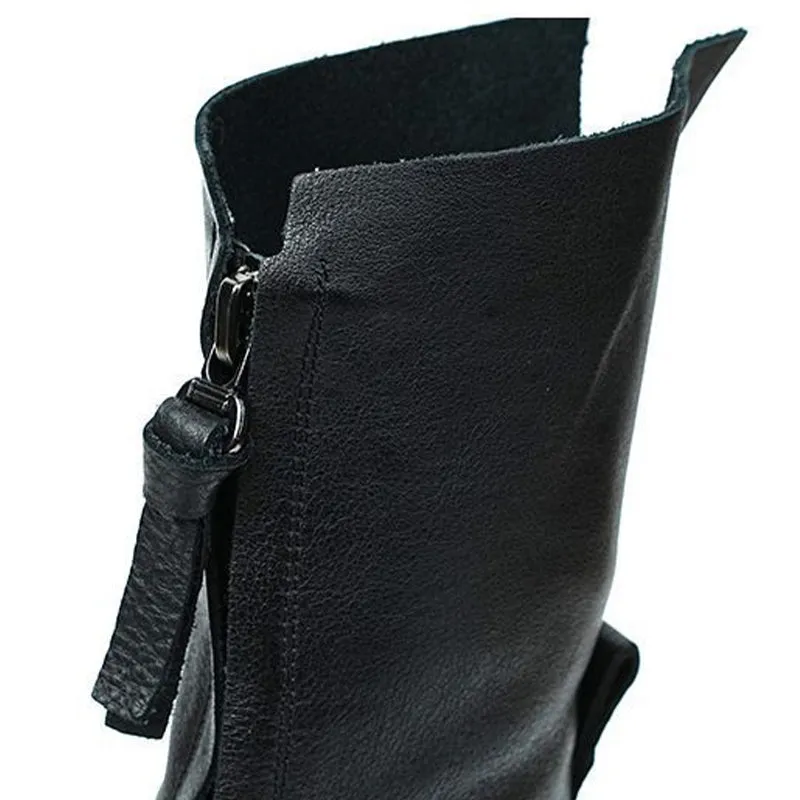 Women's Winter Retro Ultra Soft Synthetic Leather Mid-Calf Boots