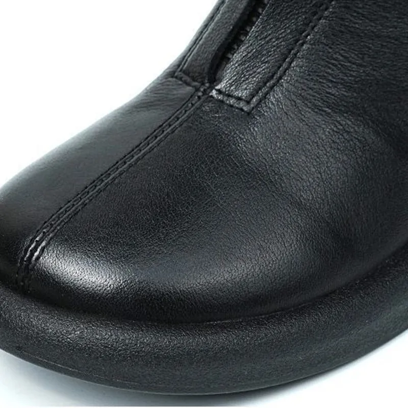 Women's Winter Retro Ultra Soft Synthetic Leather Mid-Calf Boots