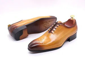 Yellow Oxfords Casual Pointed Toe Leather Formal Men's Shoes